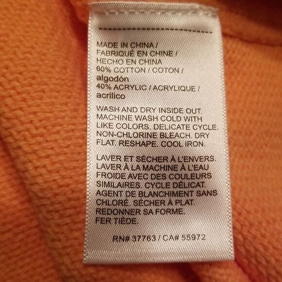 Ella Rafaella Ombre Pullover Sweater Mock Orange White Knit Size XL - Picture 9 of 10
